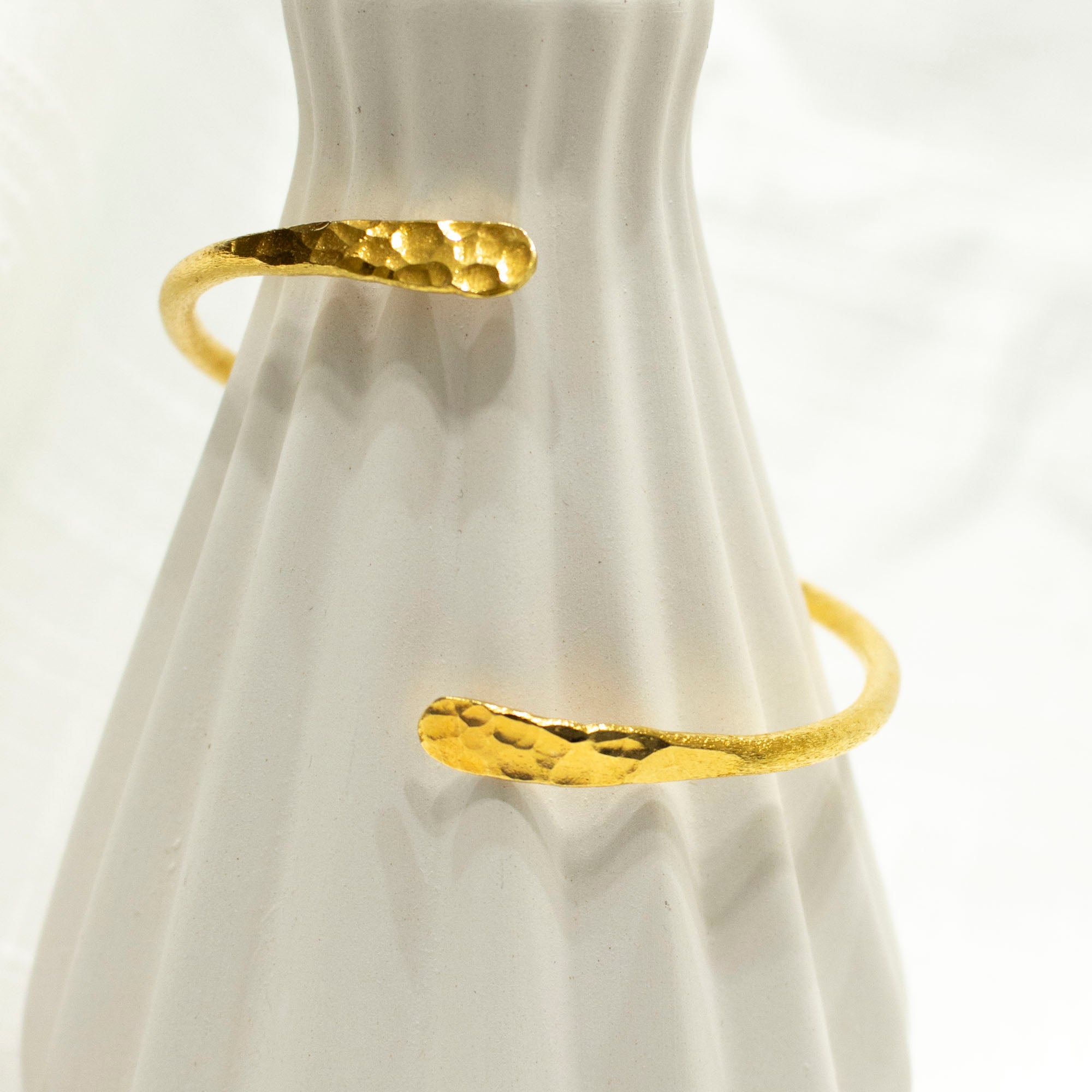 Hammered Minimal Open Cuff Bracelet