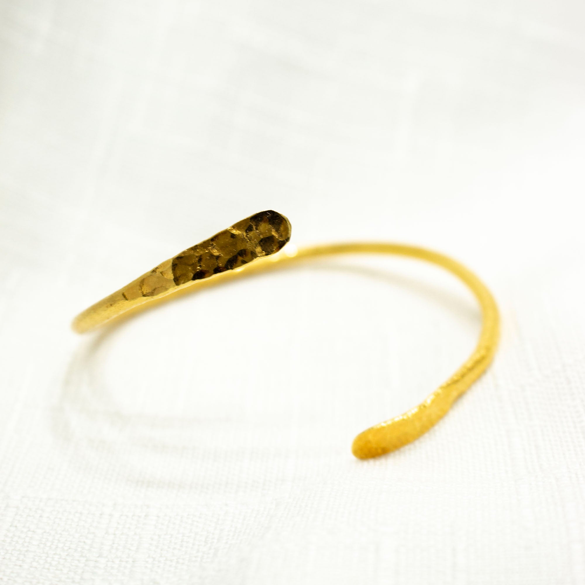 Hammered Minimal Open Cuff Bracelet